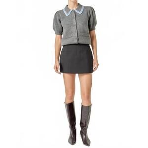 NEW ENGLISH FACTORY women's lacey cardigan in grey